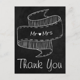 Dank u Cartoon bruid en bruidegom gepersonaliseerd Briefkaart