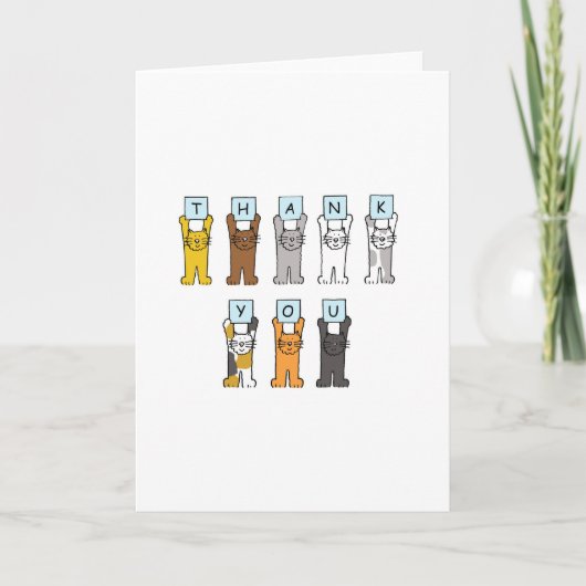 Dank u Cartoon Cats Bedankkaart (Voorkant)