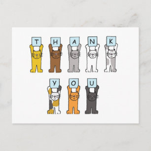 Dank u Cartoon Cats Briefkaart