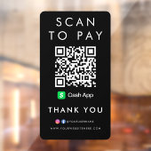 Dank u CashApp Modern Scan om QR Code Black te bet Raamsticker (Vel 2)