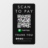 Dank u CashApp Scan om QR Code Modern Black te bet Raamsticker (Vel)