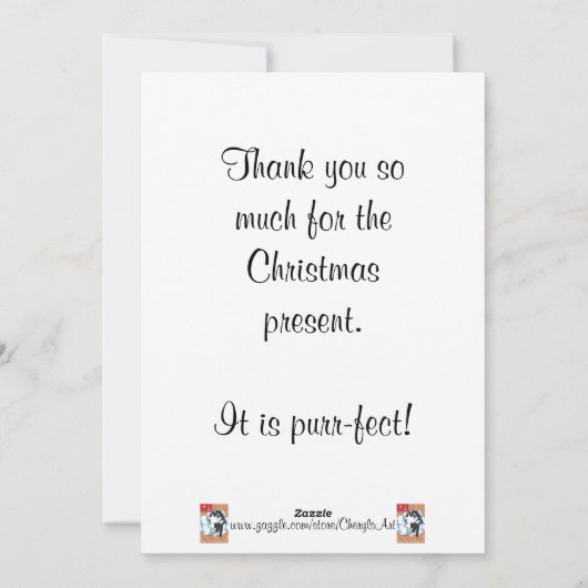 Dank u Cat Cadeau kerst Kaarten (Achterkant)