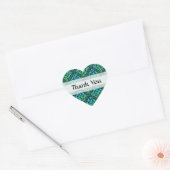 Dank u Celtic Knot - Diamond Blue Green Hart Sticker (Envelop)
