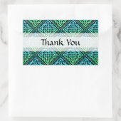 Dank u Celtic Knot - Diamond Blue Green Rechthoekige Sticker (Tas)