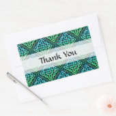 Dank u Celtic Knot - Diamond Blue Green Rechthoekige Sticker (Envelop)