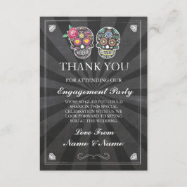 Dank u Chalkboard rustieke Sugar Skull Kaart
