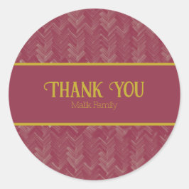 Dank u Chevron Patroon Luxe Rode Douane Ronde Sticker