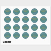 Dank u Chevron patroon turquoise personaliseren Ronde Sticker (Vel)