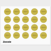 Dank u Chevron Pattern  Gold personaliseren Ronde Sticker (Vel)