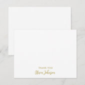 Dank u Chic Monogram Naam White Flat Note Kaart Notitiekaartje (Voorkant / Achterkant)