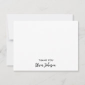 Dank u Chic Monogram Naam White Flat Note Kaart Notitiekaartje (Voorkant)