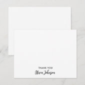 Dank u Chic Monogram Naam White Flat Note Kaart Notitiekaartje (Voorkant / Achterkant)