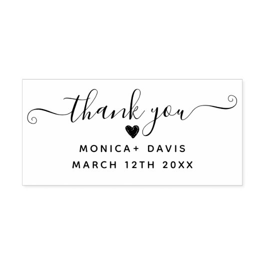 Dank u chique eenvoudige bruiloft rubberen stempel (Afrduk)
