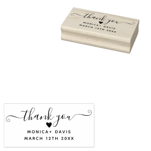 Dank u chique eenvoudige bruiloft rubberen stempel (Gestempeld)