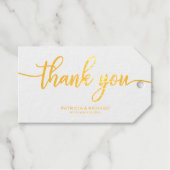 Dank u - Chique kalligrafie bruiloft gunst Cadeaulabels (Voorkant (horizontaal))