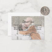 Dank u, chique kalligrafie trouwfoto notitiekaartje (Voorkant / Achterkant in situ)