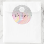 Dank u chique zilveren glitter marmer media logo ronde sticker (Tas)