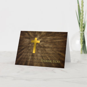 Dank u - Christelijk Gouden Kruis - Johannes 3:16 Bedankkaart