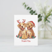 Dank u Christmas Pit Bull Dogs Bedankkaart (Staand voorkant)