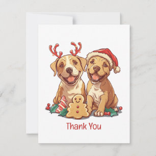Dank u Christmas Pit Bull Dogs Bedankkaart