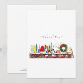 Dank u - Christmas Theme Holiday Kaart (Voorkant / Achterkant)