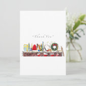 Dank u - Christmas Theme Holiday Kaart (Staand voorkant)