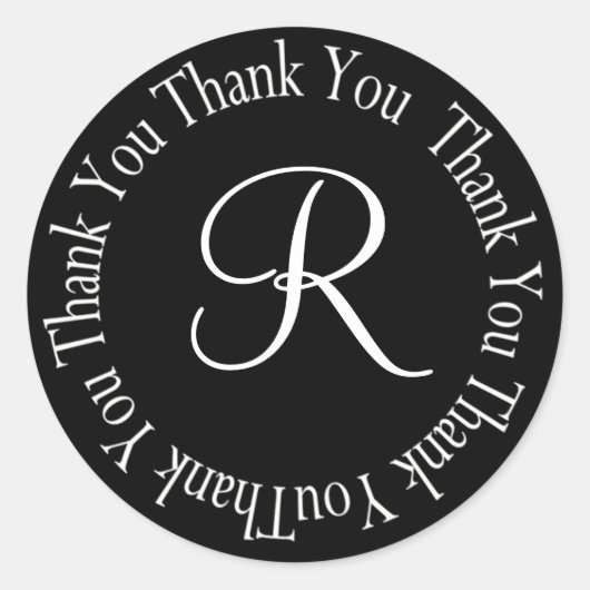 Dank u Cirkelletter "R" Ronde Sticker (Voorkant)