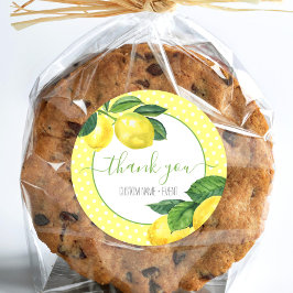 Dank u citroen waterverf stippen rustiek land ronde sticker