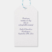 Dank u citroenen blauw gele bloemen cadeaulabel (Achterkant)