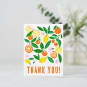Dank u Citrus Celebration Custom Kleurrijk Briefkaart (Staand voorkant)