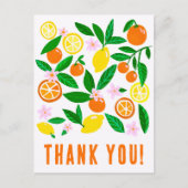 Dank u Citrus Celebration Custom Kleurrijk Briefkaart (Voorkant)