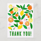 Dank u Citrus Celebration Custom Kleurrijk Briefkaart (Voorkant)