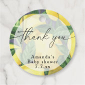 Dank u - Citrus Lemon - Baby shower Bedankjes Labels (Voorkant)