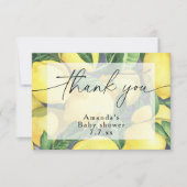 Dank u - Citrus Lemon - Baby shower Bedankkaart (Voorkant)