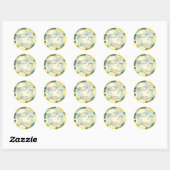Dank u - Citrus Lemon - Baby shower Ronde Sticker (Vel)