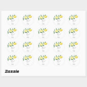 Dank u - Citrus Lemon - Baby shower Ronde Sticker (Vel)