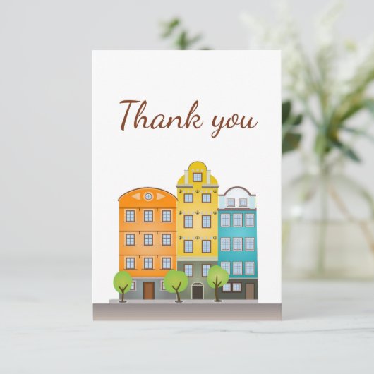 Dank u Cityscape High Rise Condo Apartments Bedankkaart (Staand voorkant)