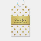 Dank u Classy Wit en Goud Glitter Polka Dots Cadeaulabel (Voorkant)