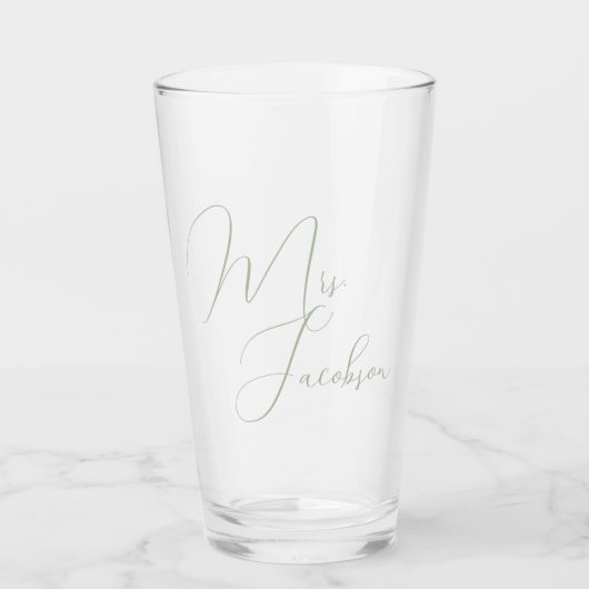 Dank u Cliënt Huwelijkscadeau Sage Groen Glas (Voorkant)