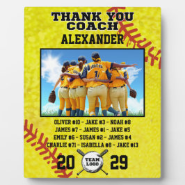 Dank u Coach, Aangepaste foto & teamgenoten namen Fotoplaat