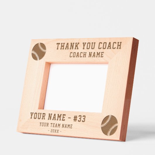 Dank u Coach Baseball Team Naam Sport Gegraveerde Lijstjes (Links)