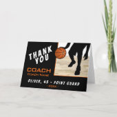 Dank u Coach Basketbalspeler Silhouette Kaart (Voorkant)