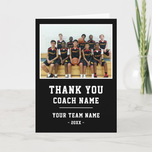 Dank u Coach Kaart Team Naam Foto (Voorkant)