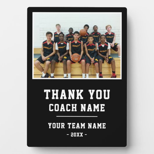 Dank u Coach Kaart Team Naam Foto Fotoplaat (voorkant)
