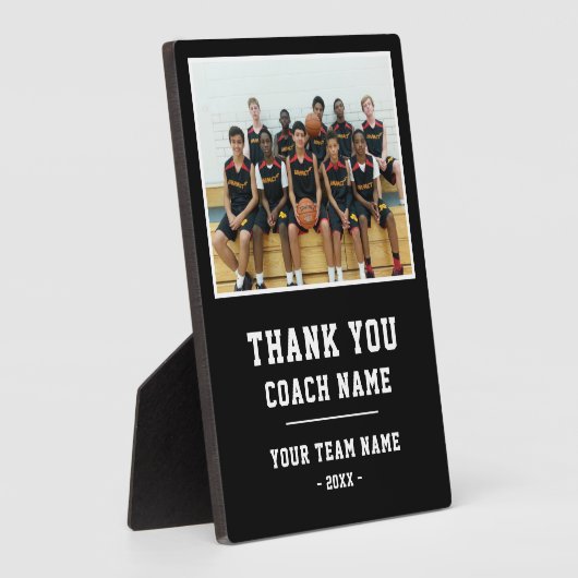 Dank u Coach Kaart Team Naam Foto Fotoplaat (Zijkant)