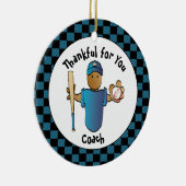 Dank u Coach-kerstcadeautje met zijn naam Keramisch Ornament (Rechts)