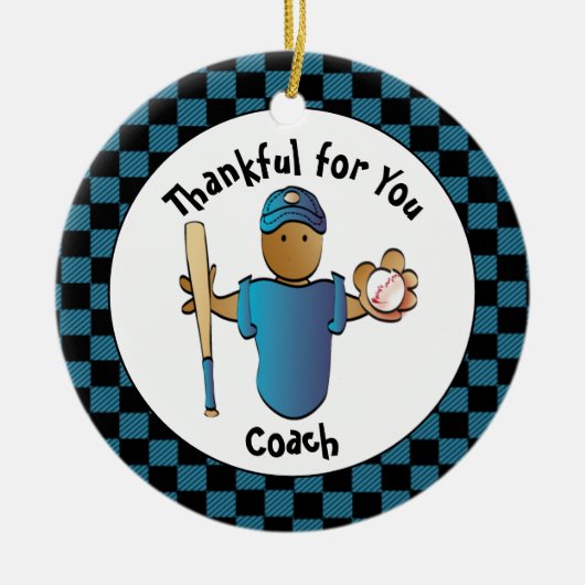 Dank u Coach-kerstcadeautje met zijn naam Keramisch Ornament (Voorkant)