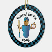 Dank u Coach-kerstcadeautje met zijn naam Keramisch Ornament (Links)