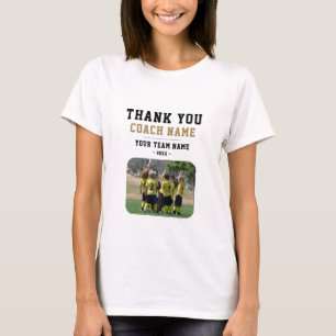 Dank u Coach Team Naam Foto Vrouw T-shirt
