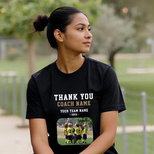 Dank u Coach Team Naam Foto Vrouw T-shirt
